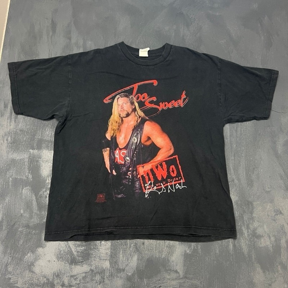 Vintage‎ Kevin Nash WWE Shirt Mens XL Black 1990s NWO WWF Wrestling